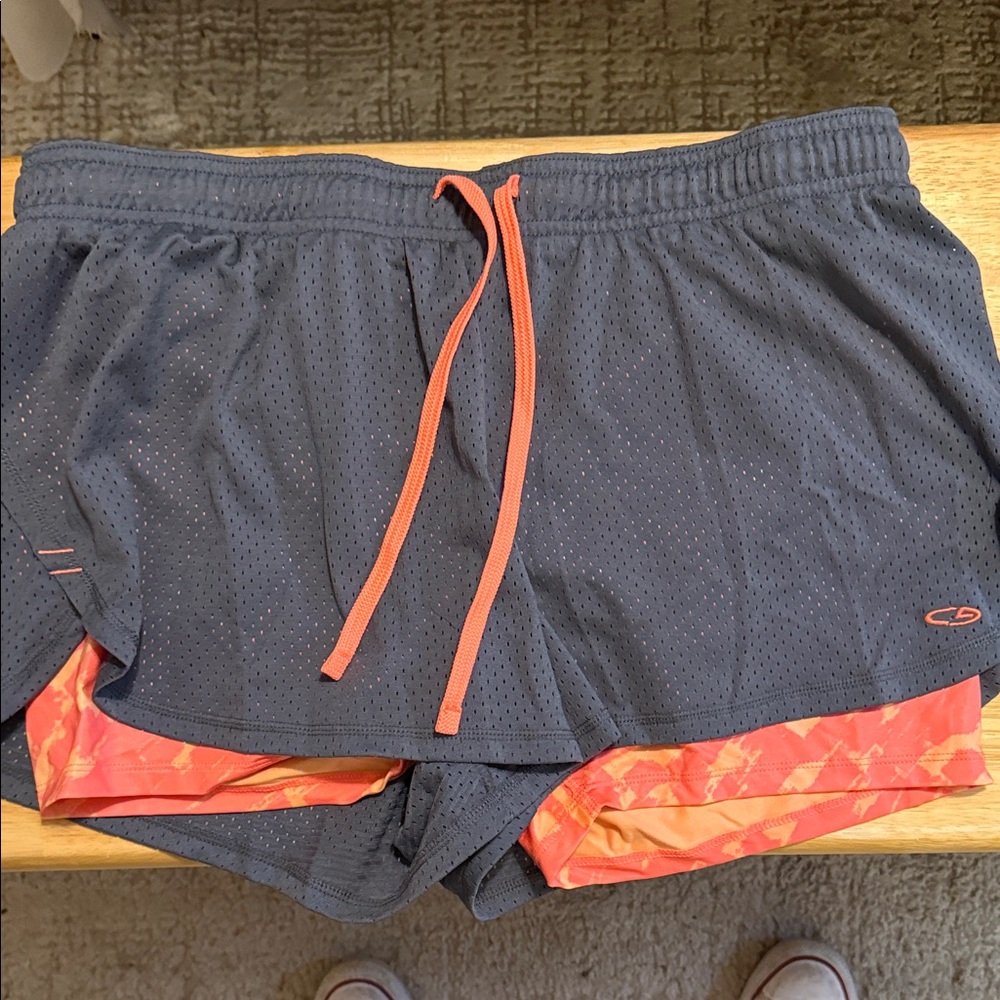 Champion Women's Athletic Shorts - Gray and Blue - Picture 2 of 6